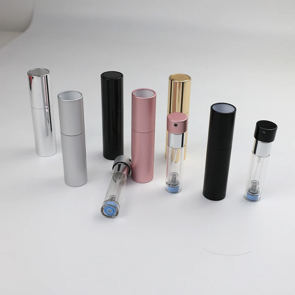 Round 5ml Twist Up Aluminium Bottom Refillable Perfume spray bottle Atomizer Private Logo