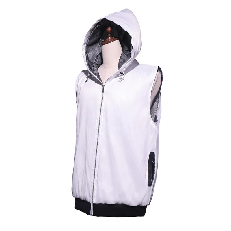 Sleeveless Hood Led Light Jacket Night Outdoor Sports Optical Fiber Luminous Flashing Glowing Jacket With Chasing Led Light
