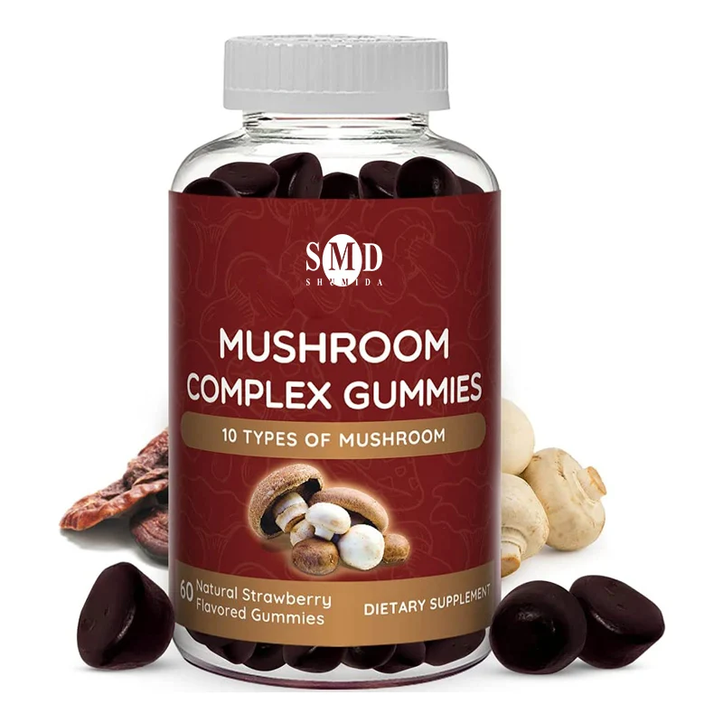 
OEM cumstom Mushroom Complex Gummies Vegan Nootropic Mushroom Supplement Naturally Flavored Gummies 