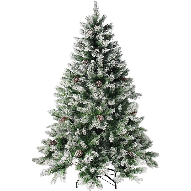 
Custom Snowing Flocked green woodland fir Christmas Tree arbol navidad Artificial Christmas Tree 