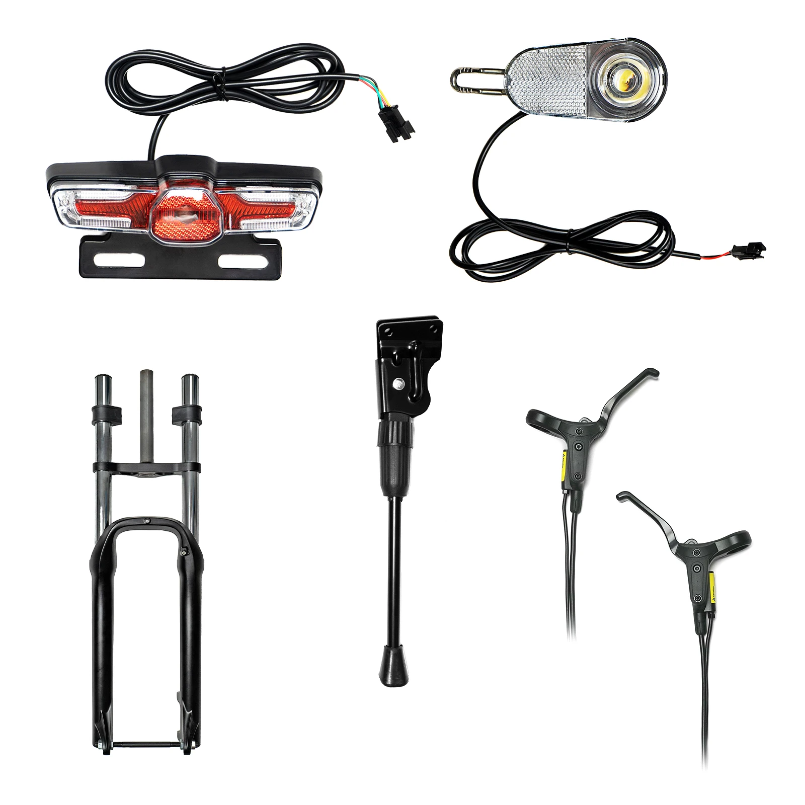 Super bright Bicycle headlight & taillight Front Suspension Kickstand Hydraulic Brakes for Mountain Electric Bike