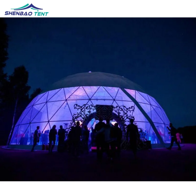 Стальной каркас белый ПВХ геодезический купол Сфера дом свадьба палатка для рождественской ежегодной вечеринки