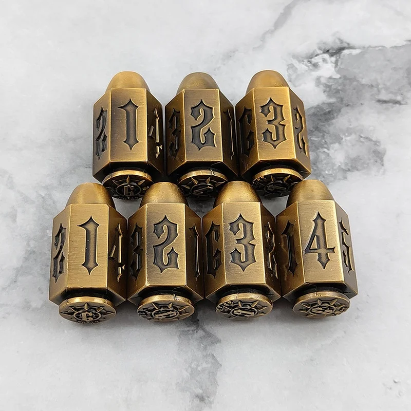New Wave Wholesale Creative Personality D6 Bullet RPG Metal Dice for DND Games