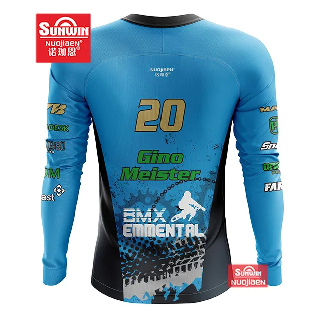 Wholesale Mens Long Sleeve custom BMX downhill jersey