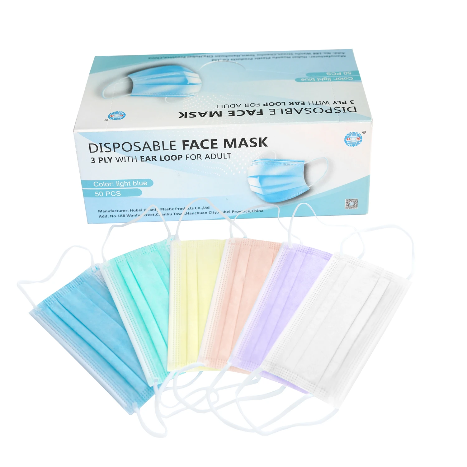 Doctor Use Non Woven blue Surgical face mask disposal with Tie On Headl Loop Metal Nose Clip