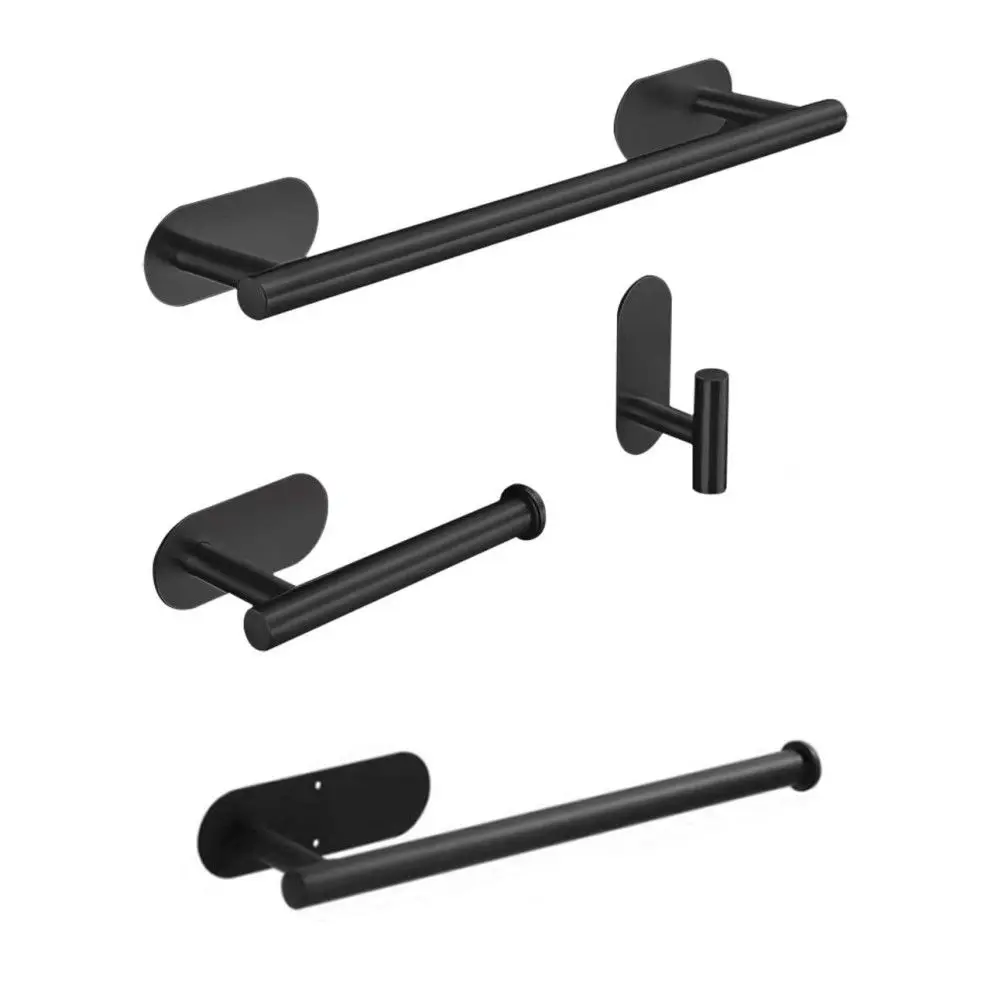 Chinese Buy Aluminum Modern Hardware Set Bathroom Soap Fitting Stainless Steel Hotel Black Essential Luxury Bath Accessory