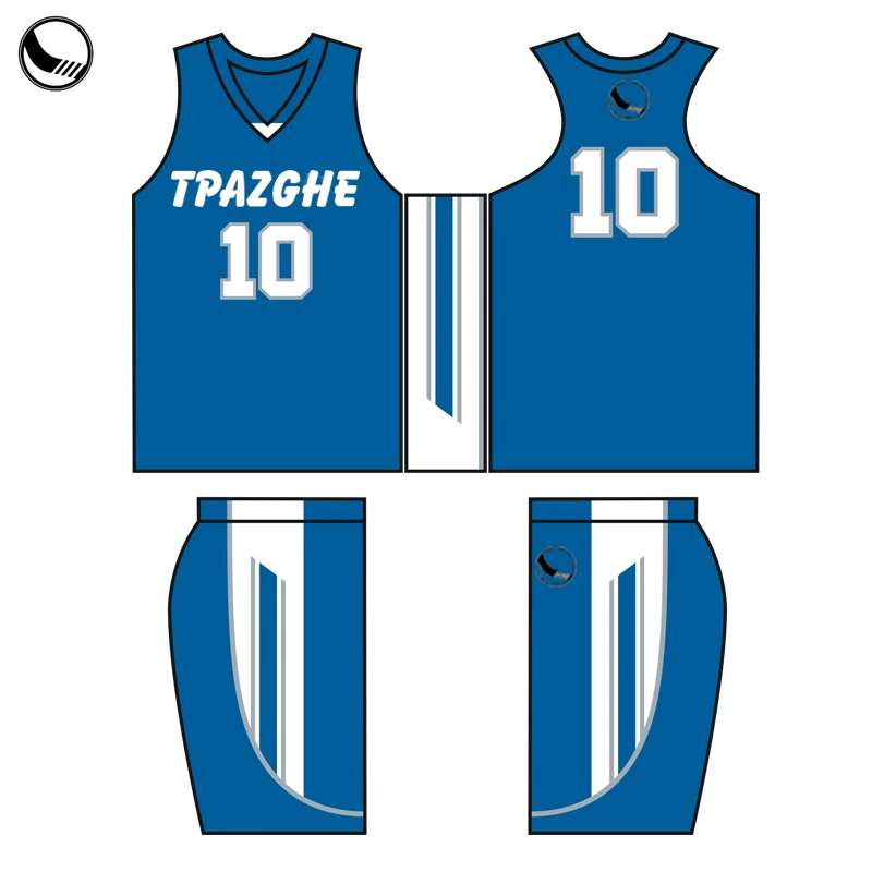 
sublimated basketball jersey uniform design color blue 