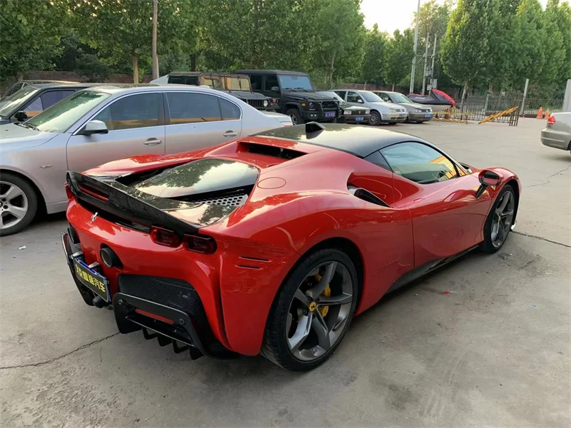 OEM Style Front Rear lip diffuser Spoiler Wing Splitter side skirt For Ferrari SF90 upgrade Real carbon fiber body kit