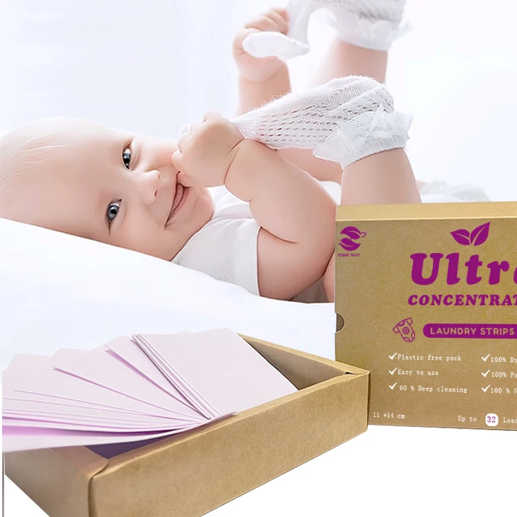 Professional Unscent Plant Based Laundry Detergent Sheets Eco Laundry Detergent Strips For Baby Clothes
