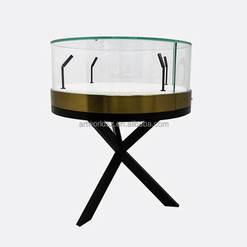 Artworld Displays High End Jewelry Round Shaped Jewelry Display Showcase Luxury Jewelry Watch Display Counter