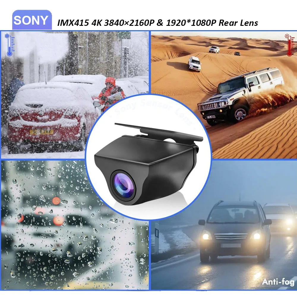  Автомобильный видеорегистратор 12 дюймов 4K 3840*2160P Sony IMX415 зеркало заднего вида GPS камера 1080P монитор