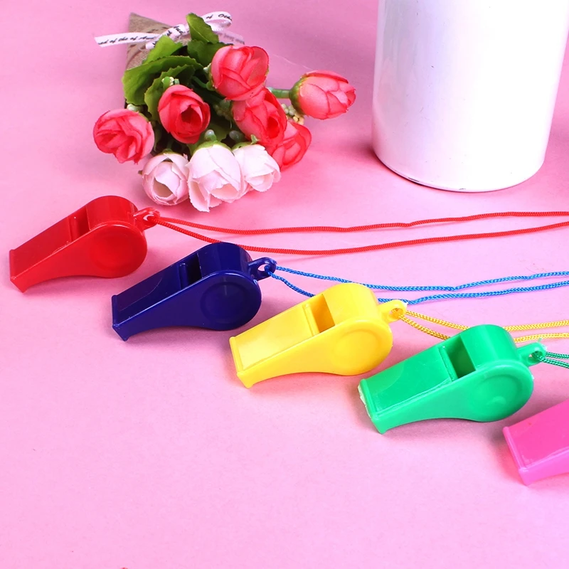Hot Sale Plastic Multi-color Whistles With Strings For Children Teachers Trainers Customize Your Own Logo
