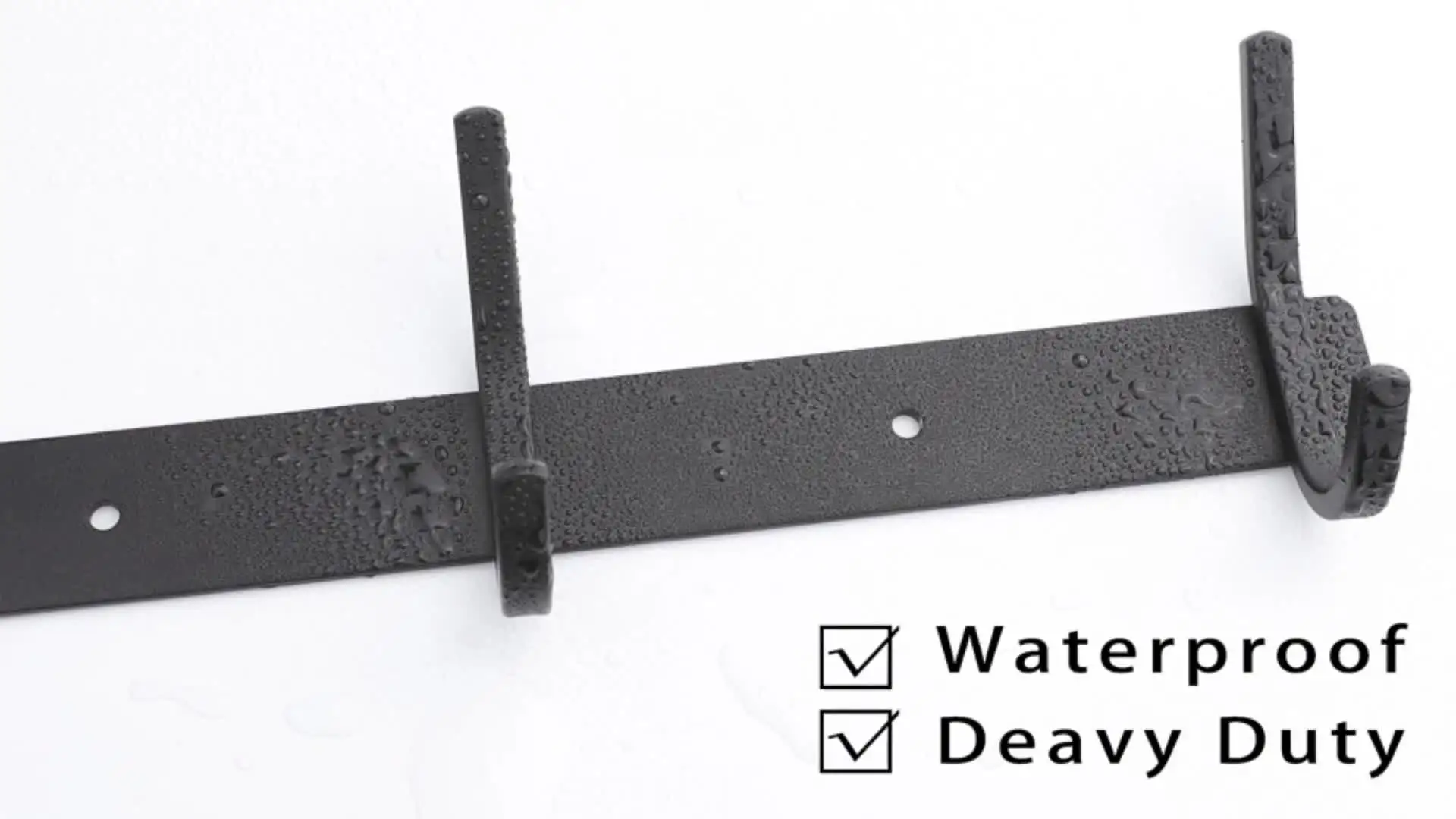 Black Stainless Steel Wall Mounted Coat Hooks Rack