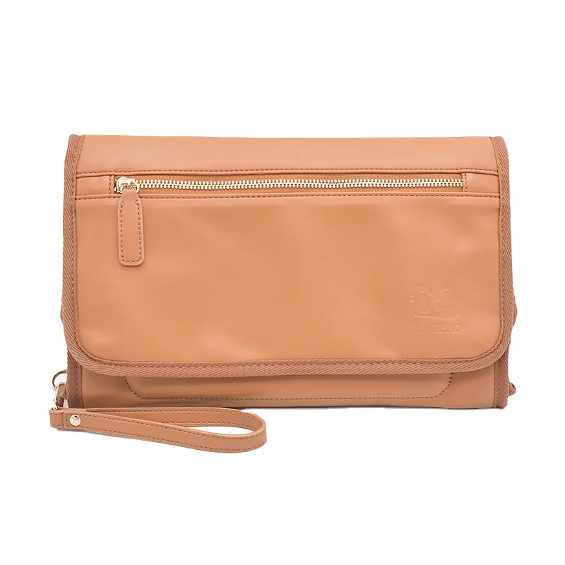 Custom Vegan Leather Diaper Baby Clutch Bag Baby Nappy Bag Diaper Portable Changing Pad Baby Clutch Bag