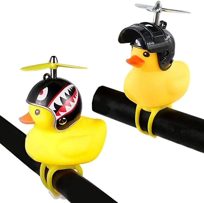 Car Duck with Helmet Broken Wind Small Yellow Duck Road Bike Motor Helmet Riding Cycling Accessories Without Lights