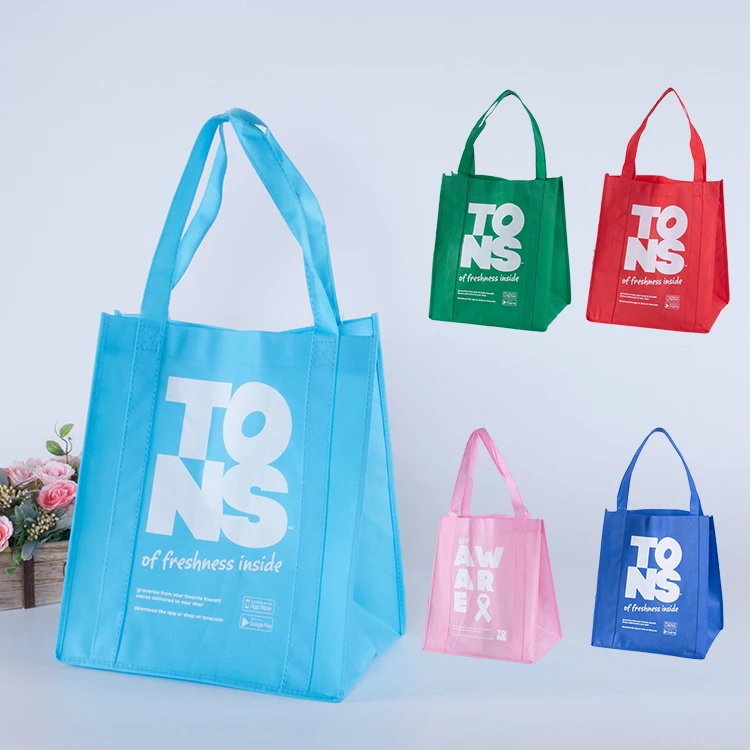 Eco friendly Cheap  promotional grocery bag tote bags with custom printed logo Non Woven Bag