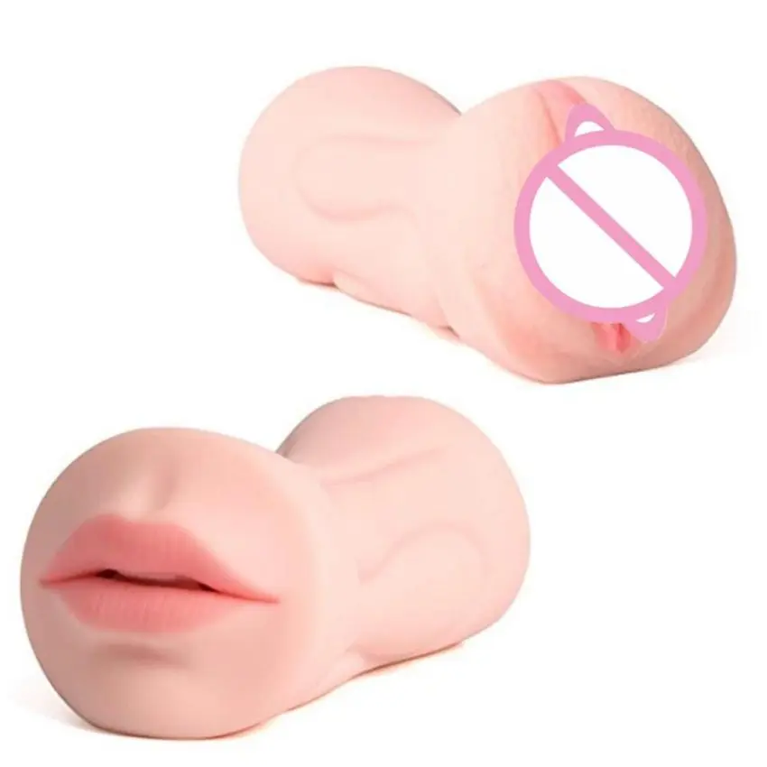 Realistic Vagina Male Masturbator Cup Double Hole Oral Mouth Aircraft Cup Pock Pussy Masturbation Doll Sex Toys For Men