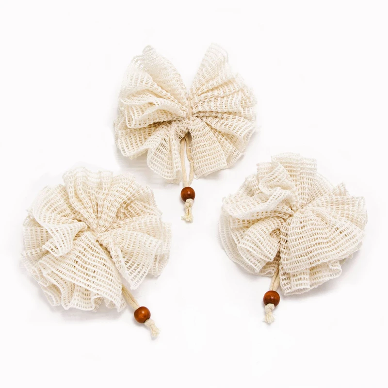 Zero Waste Natural Biodegradable Eco Friendly Ramie Hemp Mesh Sisal Bath Body Puff Pouf Shower Exfoliating Loofah Sponge ball
