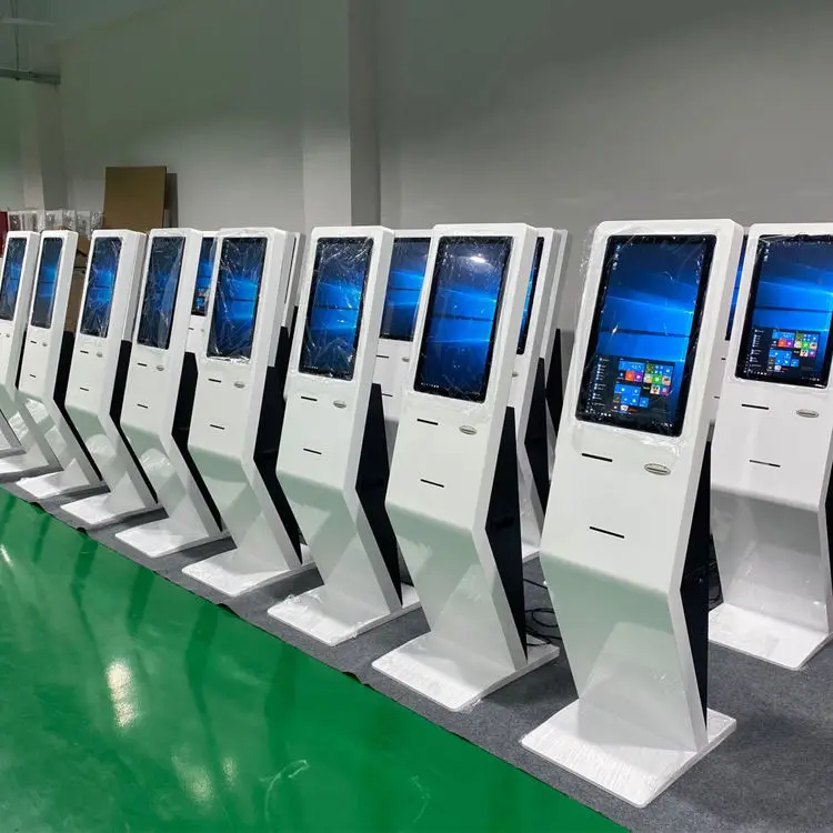 21 Inch Stand Touch Screen Printer Inquiry Payment Machine Card Reader Payment Terminal Kiosk With QR Code Scanner