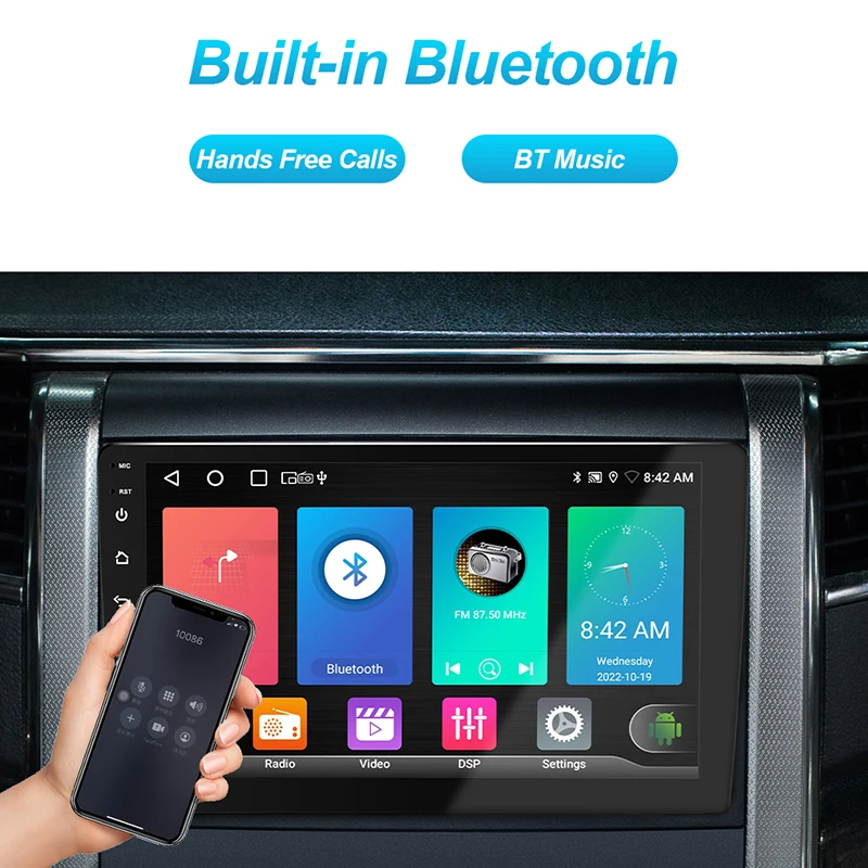 2 din car radio with carplay android auto universal 2+64G 10 inch
