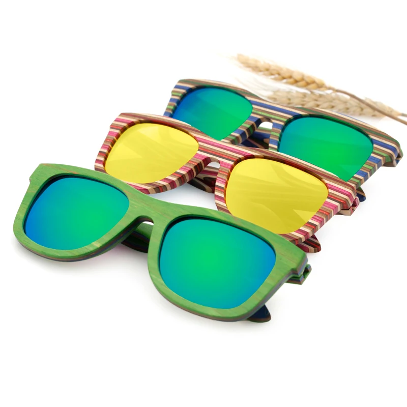Skateboard Material Custom Wholesale Sunglasses Wood Make Your Logo Sun Glasses Oculos de sol