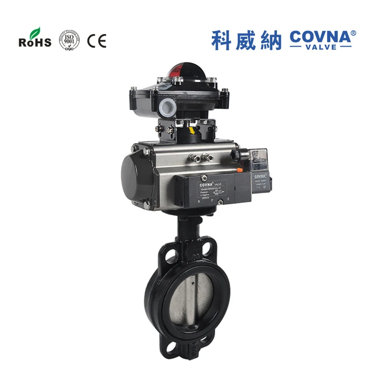 Pneumatic Flow Control 220V AC Explosion Proof Cast Iron Butterfly Valve