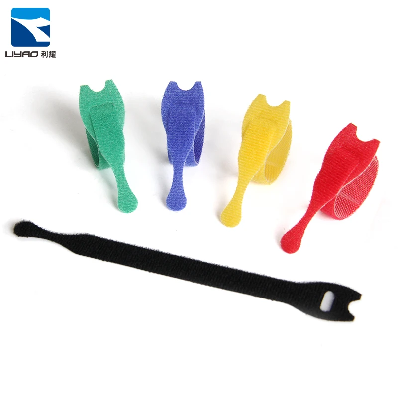 Multicolor Reusable Velcro Cable Ties With Logo Multi Functional Hook and Loop Fasteners Tape Custom Imprinted Logo Custom Color