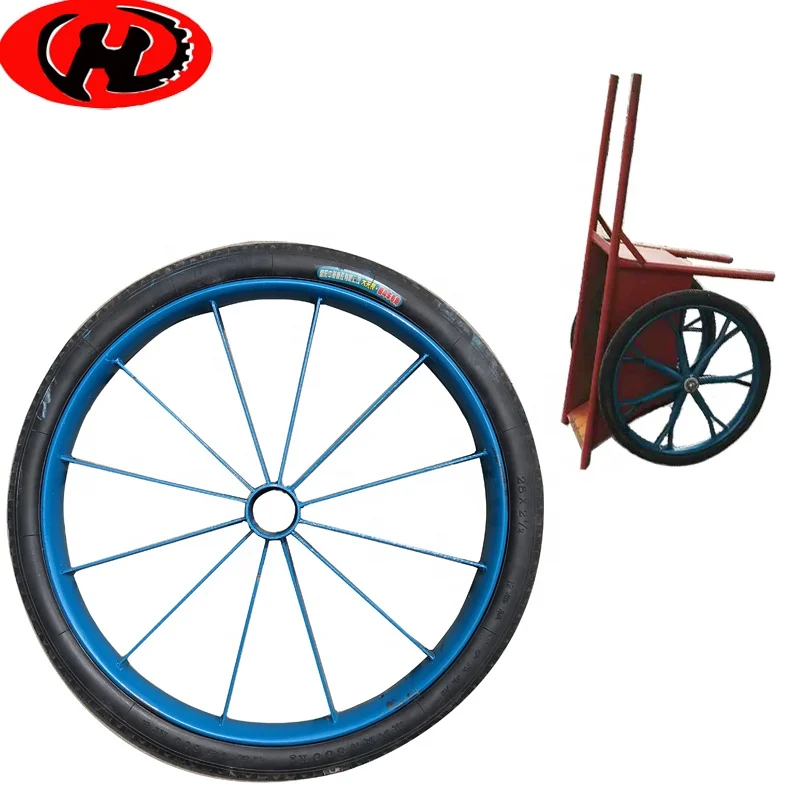 heavy duty 13 inch flat free rubber wheel for  wheel cart Puncture Proof solid rubber tyre with elastic rubber insert