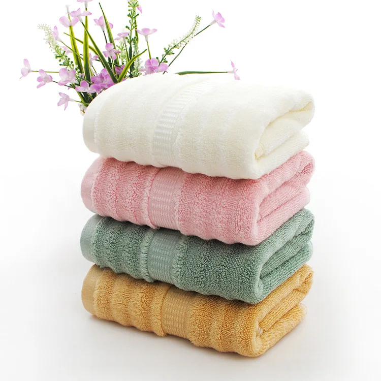 
direct factory buy bamboo towel with wave design jumpping volour towel thick and soft wholesale china product bath face towel 