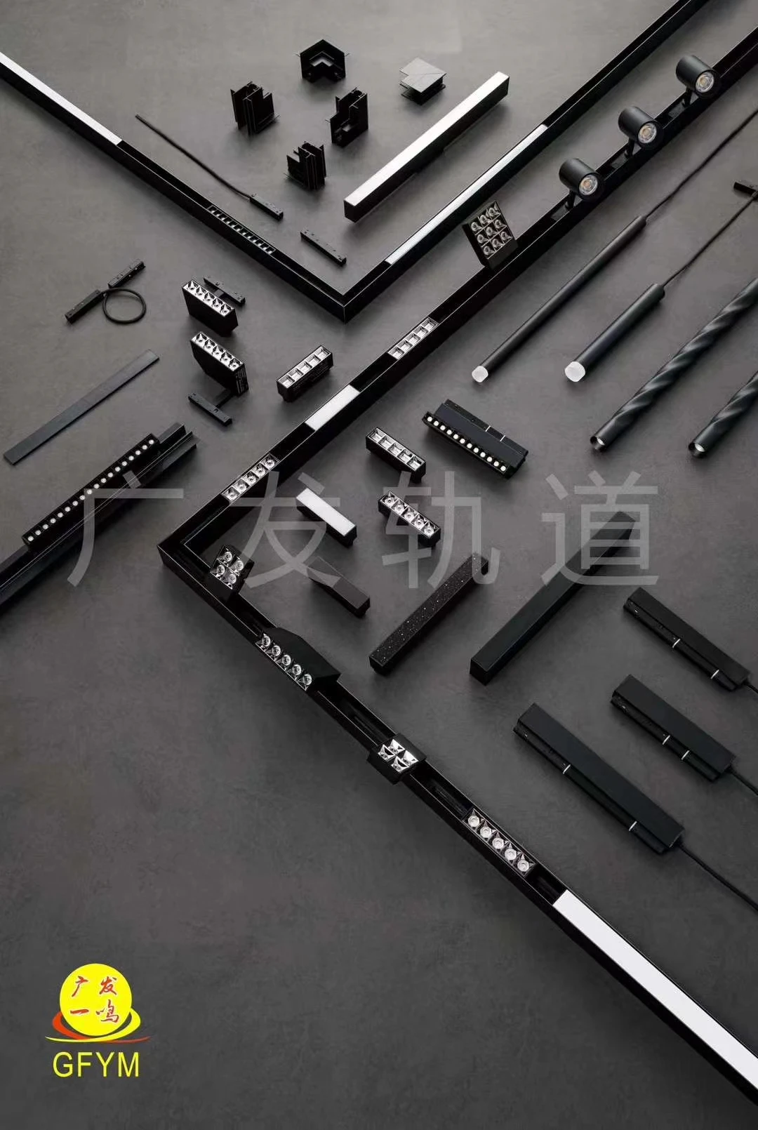 Modern Design  Magnetic Track Rail Surface mounted  /Suspending rai 1.5mm 1m/2m/3m For Home/Office Linear Track Light System