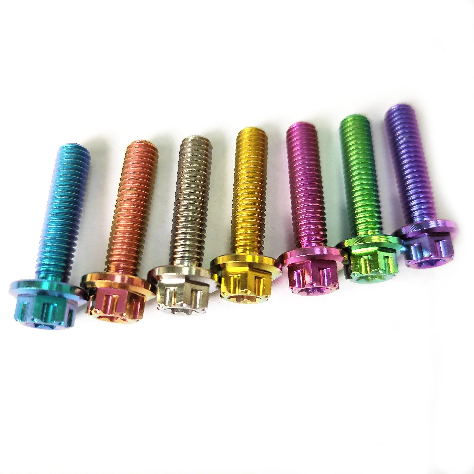 Титановые болты TITST m6 m8, звездообразные фланцевые Ti-болты для мотоциклов, титановые винты, крепежные элементы