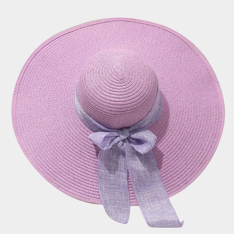 Promotional Big Wide Brim Floppy Spring Summer Beach Sun Lady Hats Fashion Natural Paper Straw Hats
