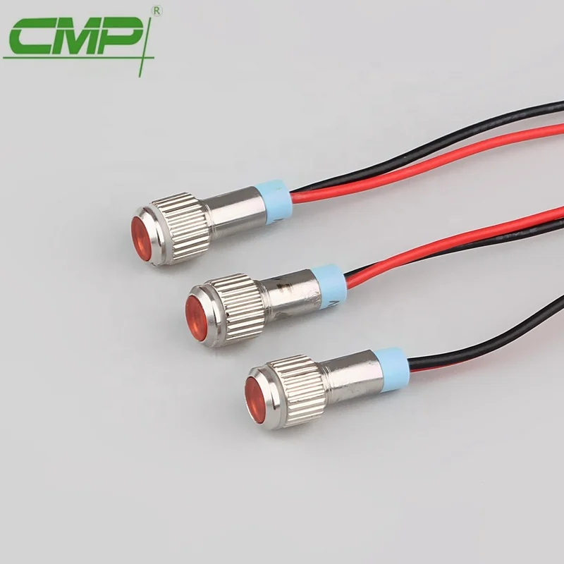 CMP waterproof red green 6mm metal led indicator lamp 12v 24v 110vac 120vac 220vac
