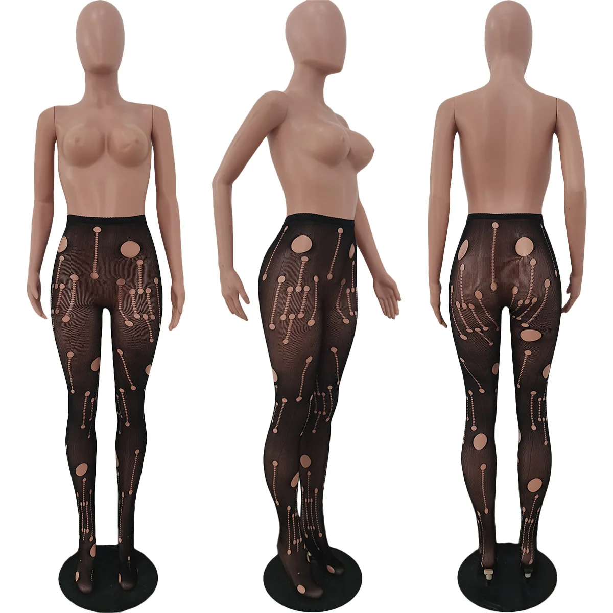 Women Wear Pants Hole Tights Casual Women Solid Designer Panty Hose Stockings Pencil Sexy Club Tights