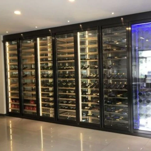Commercial design cooling refrigeration Equipment Hotel Big Stainless Steel Cooler System Size Wine Cabinet