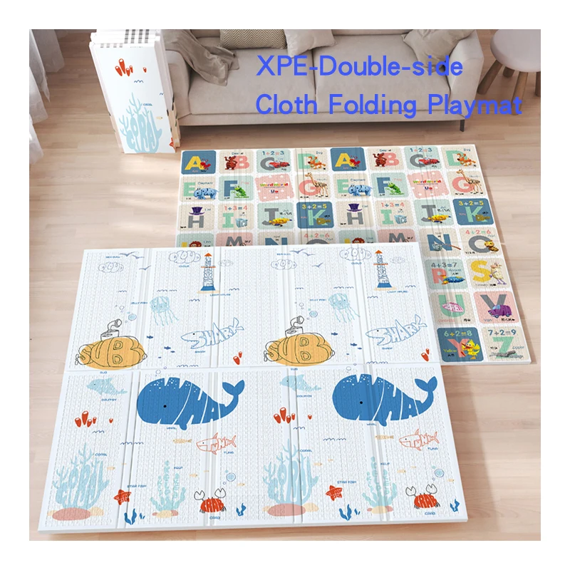 Foldable Washable Kids Baby Crawling Floor Folded Play Mat Folding Mat Baby Mat