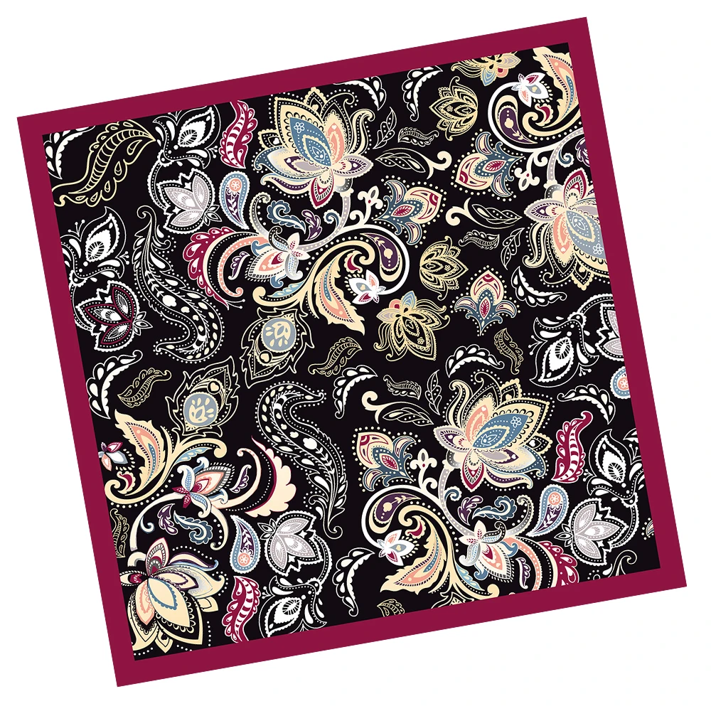 Custom Made Digital Printing Lion Design Satin Silk Square Scarf Hijab