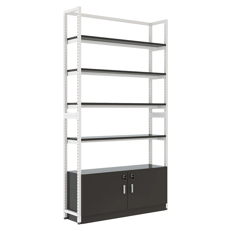 Hot Sale Bookcase Industrial Style Divided Bookshelf With Cabinet