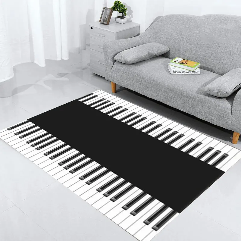 piano play mat Keyboard Series 3D Printed Rug Area Rug Large Carpets for Living Room Bedroom Floor Mats Non-slip
