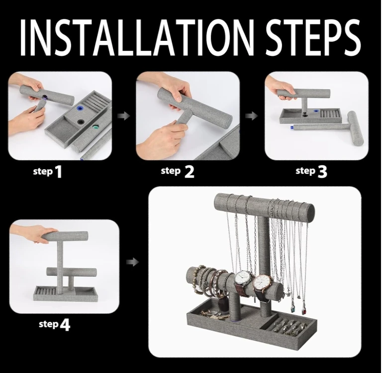 Stand jewelry metal jewelry display bracelet custom necklace & watch display for jewelry counter