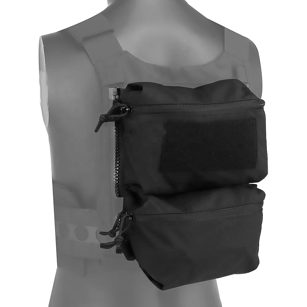 Matte Nylon Tactical MOLLE Back Panel Double Pouch Fit For Ferro Concepts FCPC V5 plate carrier