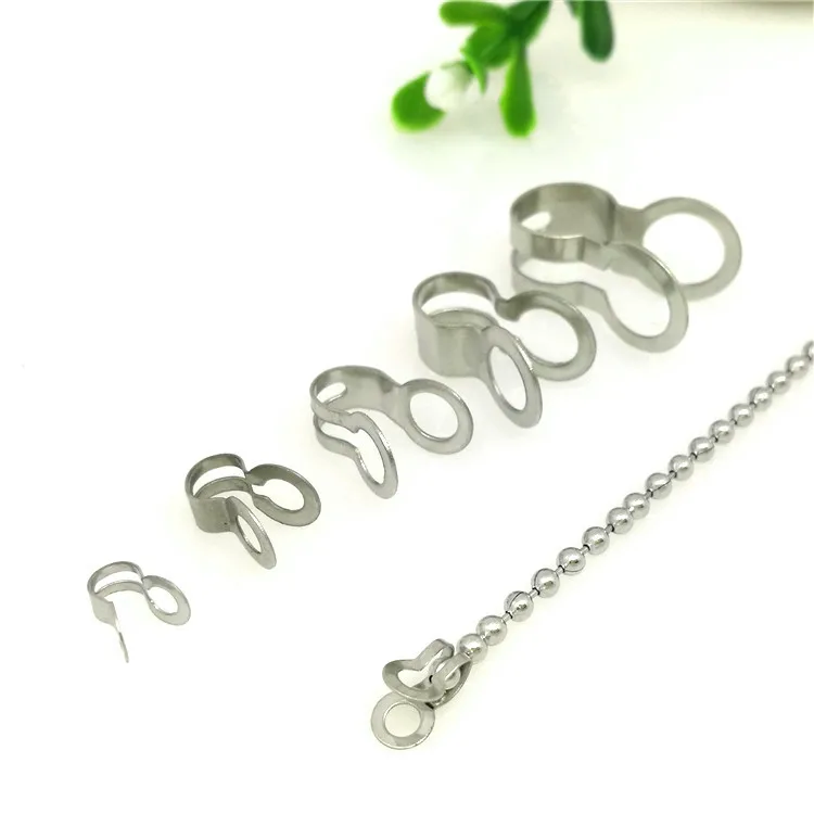 Stainless Steel Bracelet Necklace End Clasp Ball Chain Closing Buckle Extension Chain Connector For DIY Jewelry Making Accessory