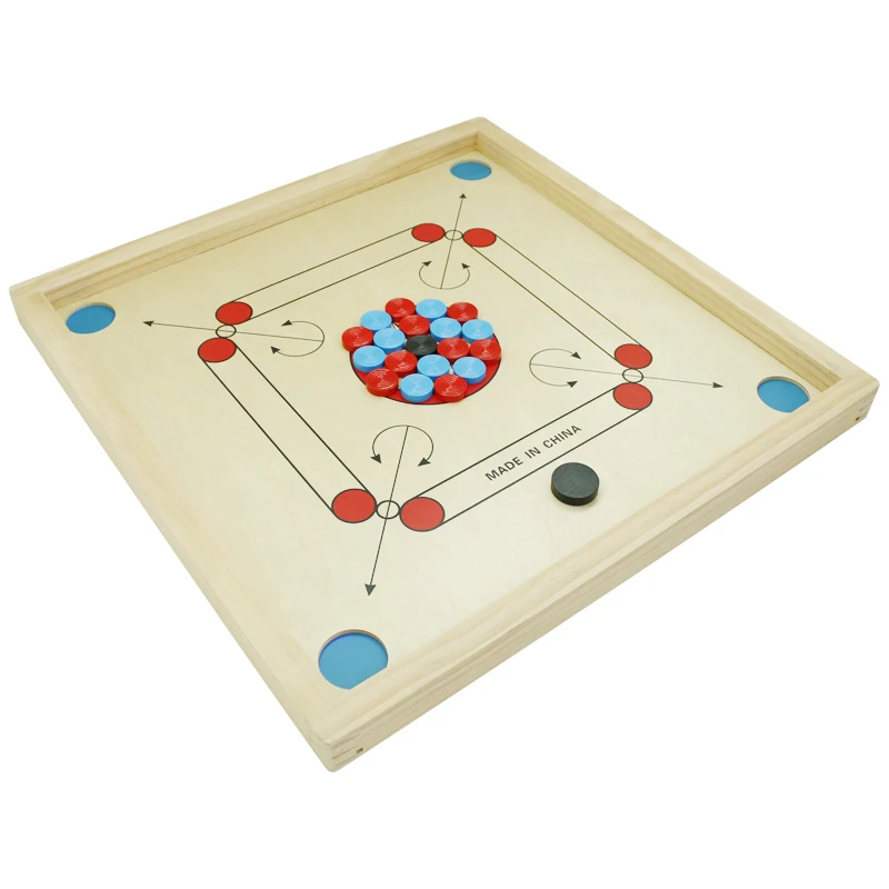 Carrom Board Game Classic Strike and Pocket Table Game with Cue Sticks, Coins, Queen and Striker (1600368950077)