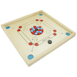 Carrom Board Game Classic Strike and Pocket Table Game with Cue Sticks, Coins, Queen and Striker