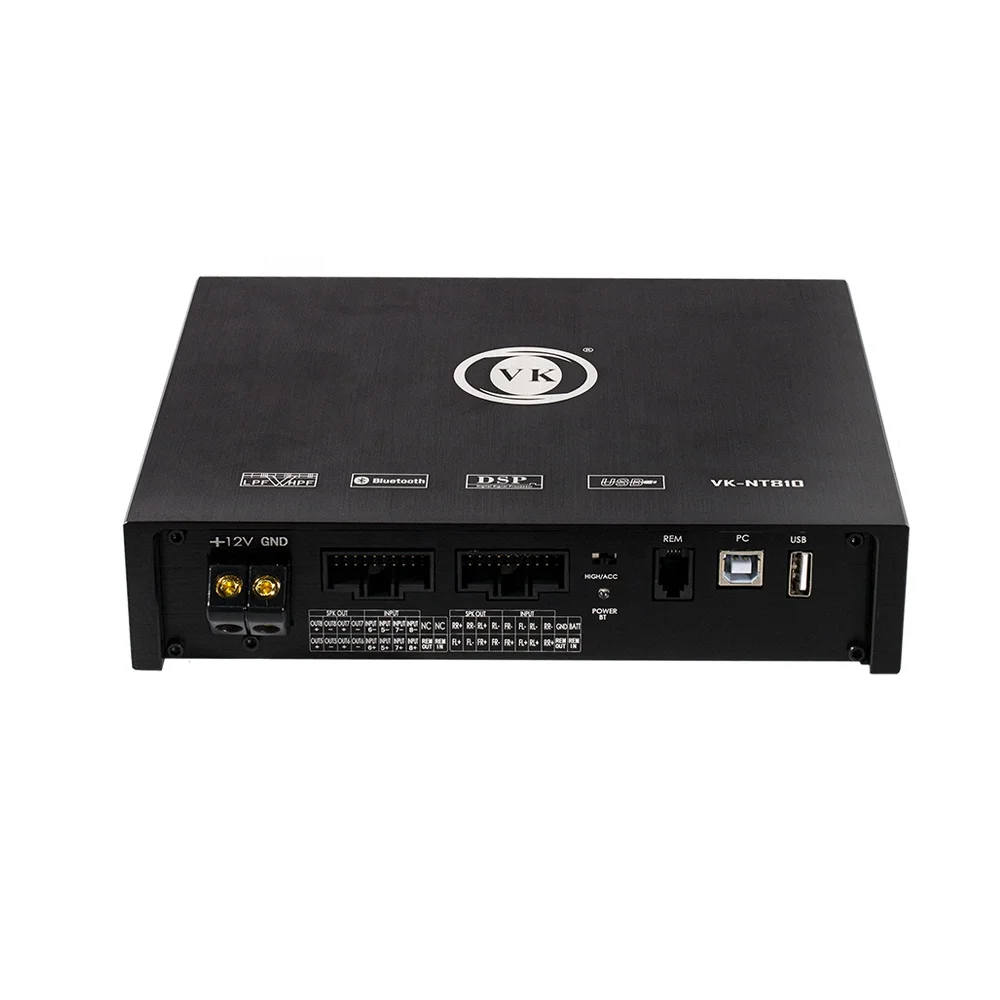 VK High quality new design car audio DSP amplifier processor support computer 10-channel low-level