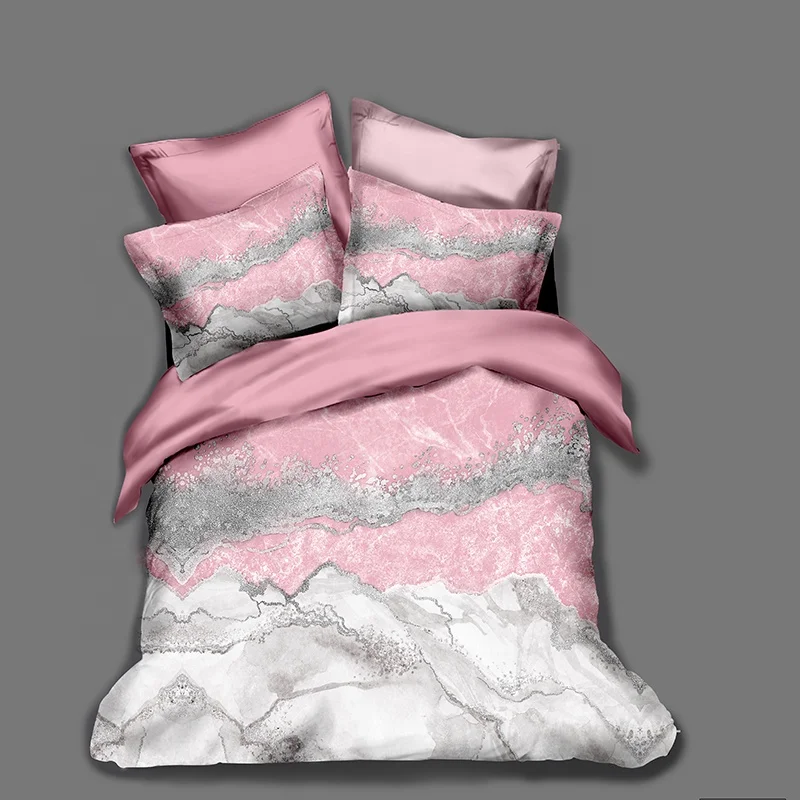 
China custom king size 3D digital printing quilt cover set 
