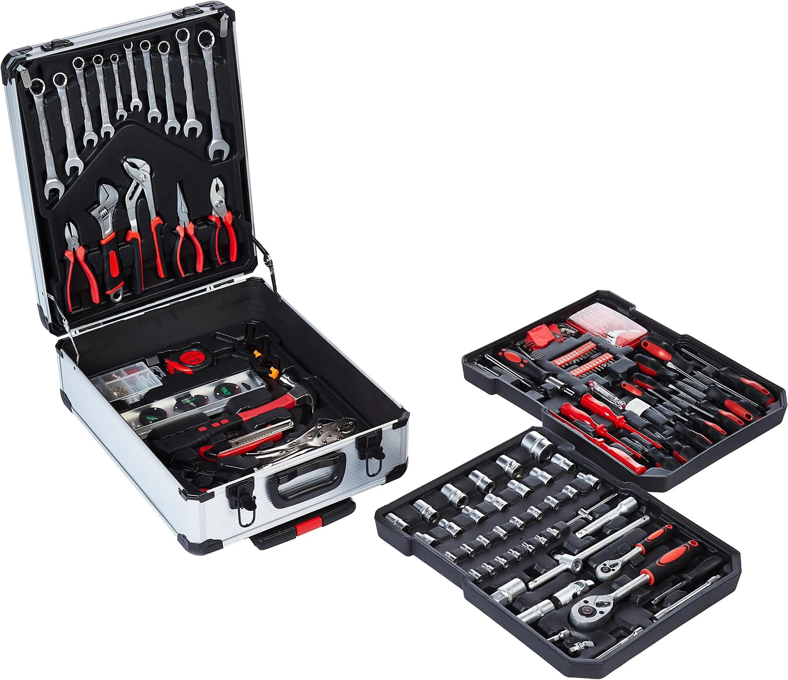 Wholesale 186 pcs professional socket tool kit Aluminum socket wrench set cordless tool box set hand tool sets