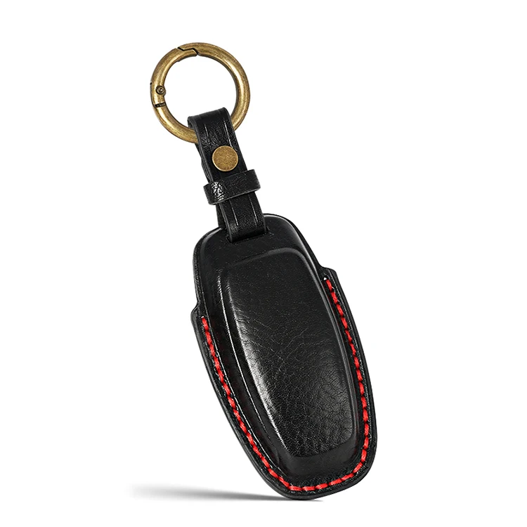 New arrival leather car remote key chain holder cover case for audi
