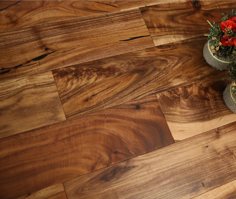 
IN STOCK ! Solid Acacia hardwood flooring UV lacquered 15x83x300-1200mm Small leaf acacia 