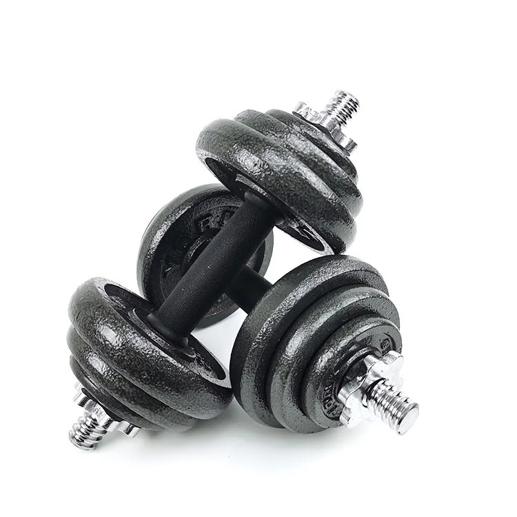 High Quality gym fieness 15kg Weight Baking Paint Dumbbell set for men